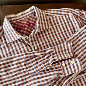 Robert Graham Long Sleeve Cotton Button Down Classic Fit Shirt Blue Plaid XL